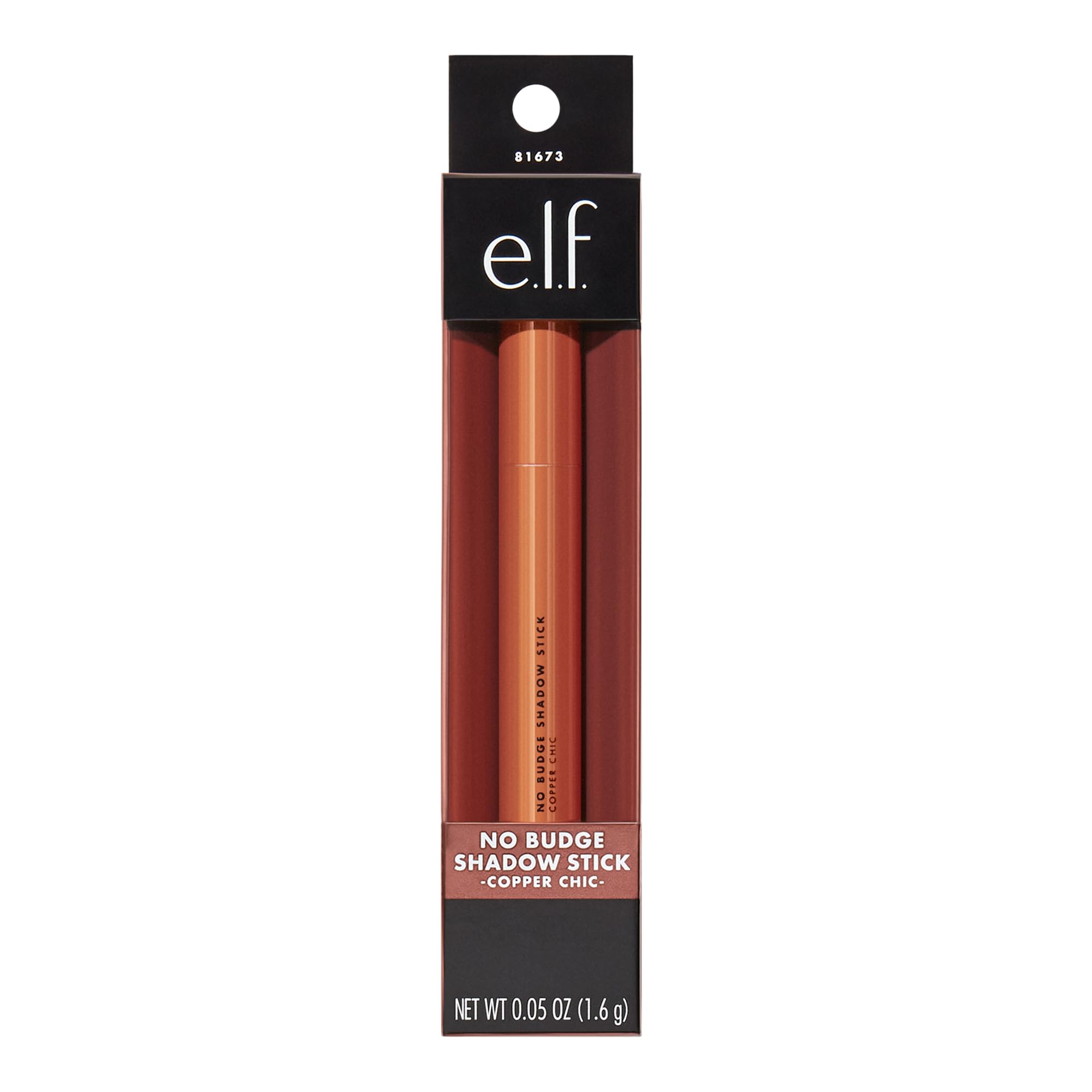 e.l.f. No Budge Shadow Stick on lid demonstrates creamy, blendable color that stays.