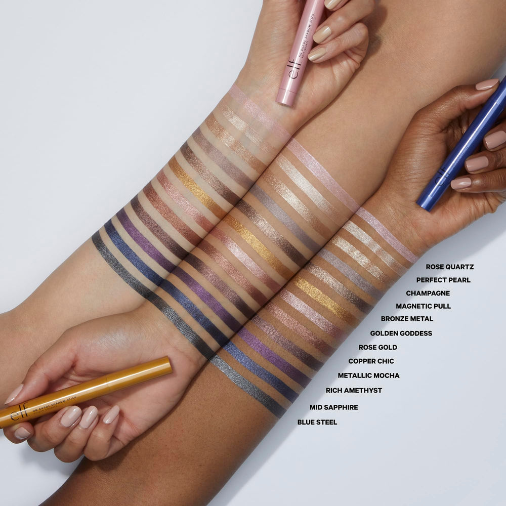 e.l.f. No Budge Shadow Stick used as liner for precise, crease-free definition.