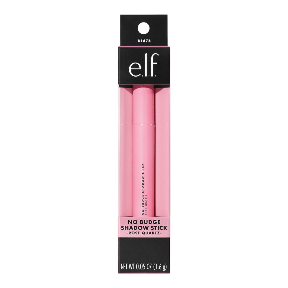 e.l.f. No Budge Shadow Stick Rose Quartz swatch showcasing rich metallic color