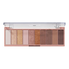 e.l.f. Perfect 10 Eyeshadow Palette: envase compacto para llevar y combinar tonos neutros.