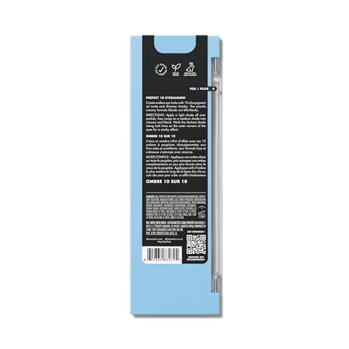 e.l.f. Perfect 10 Paleta abierta con sombras intensas para tonos vibrantes.