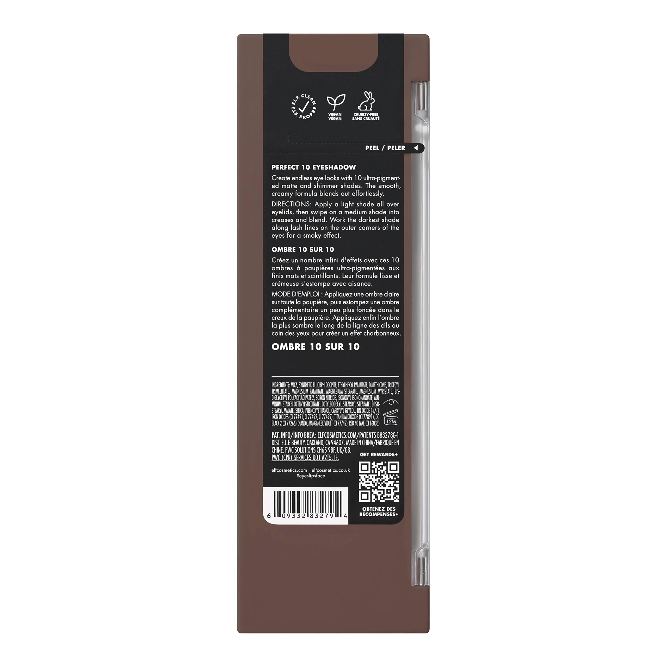 e.l.f. Perfect 10: paleta vegana y libre de crueldad para maquillaje ético.