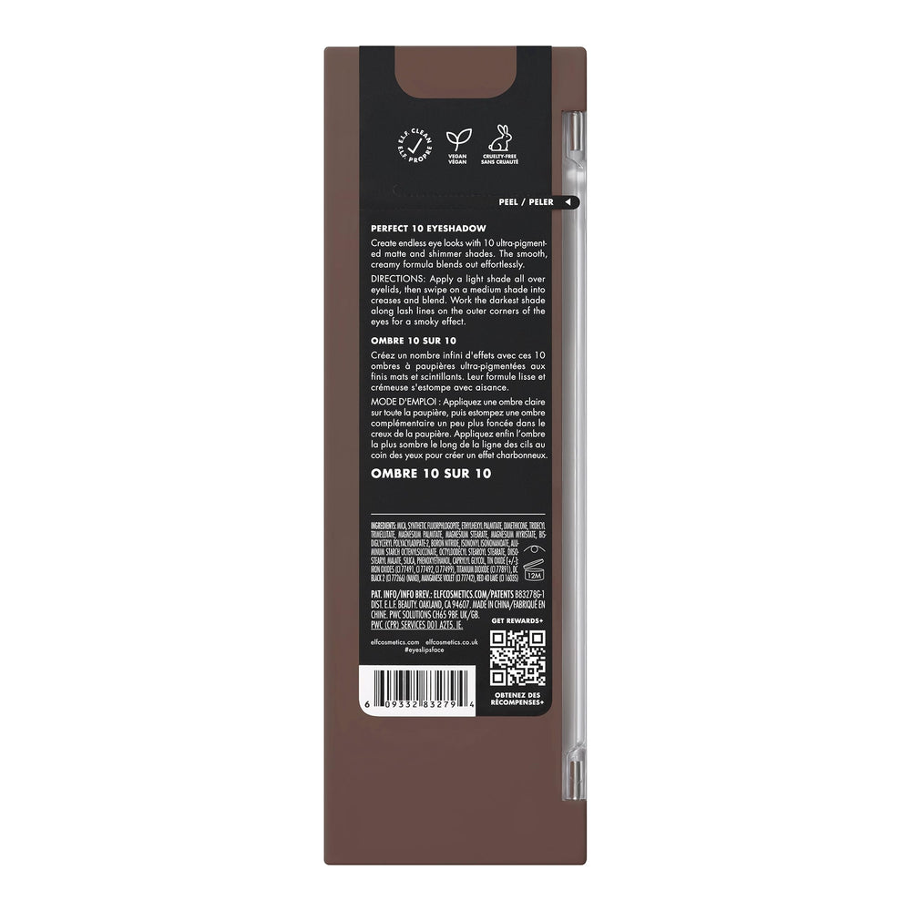 e.l.f. Perfect 10: paleta vegana y libre de crueldad para maquillaje ético.