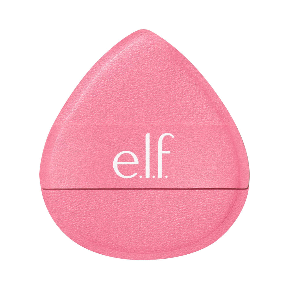 e.l.f. Pillow Puff motion applying foundation for even blend.