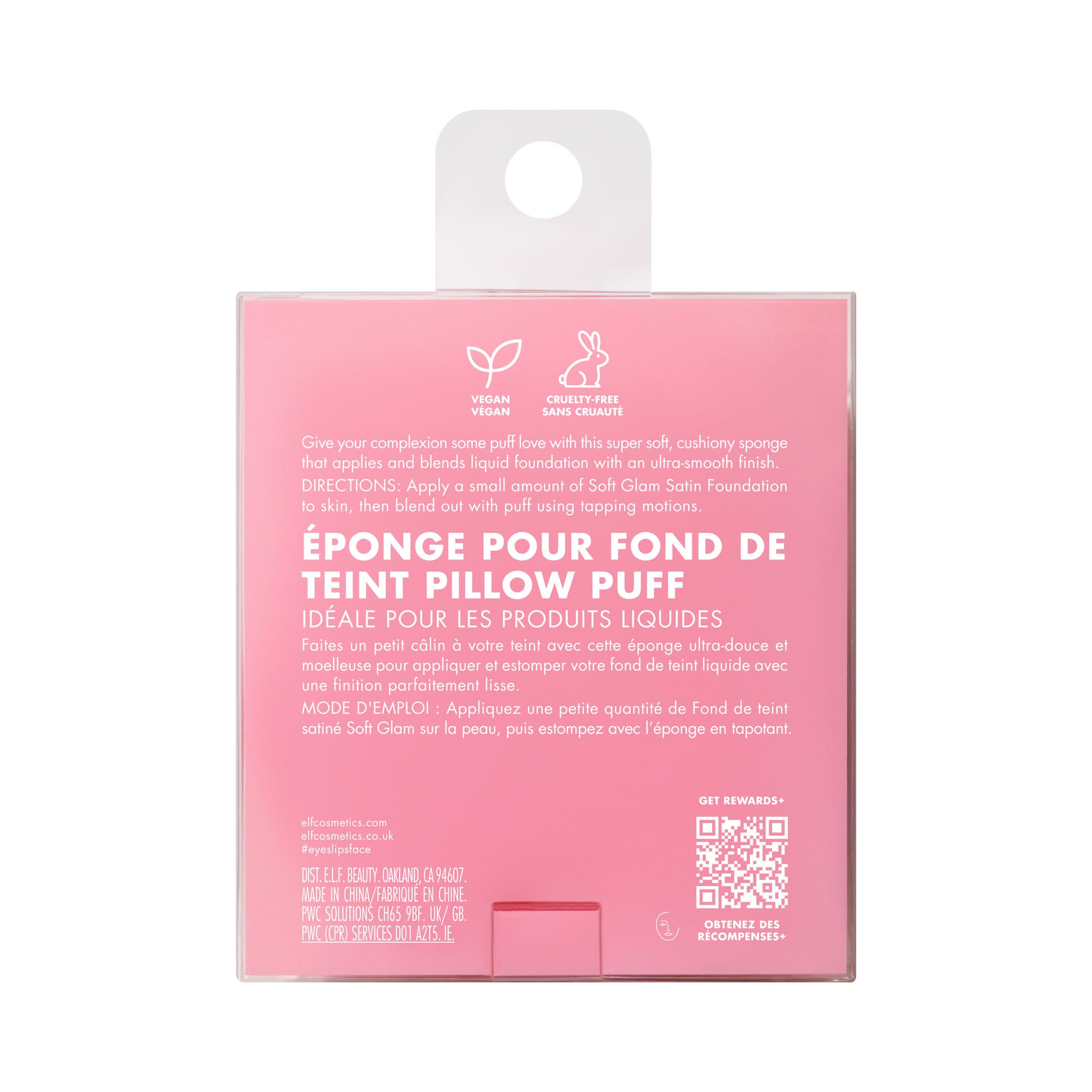 e.l.f. Pillow Puff sponge during makeup routine for quick touch-ups.