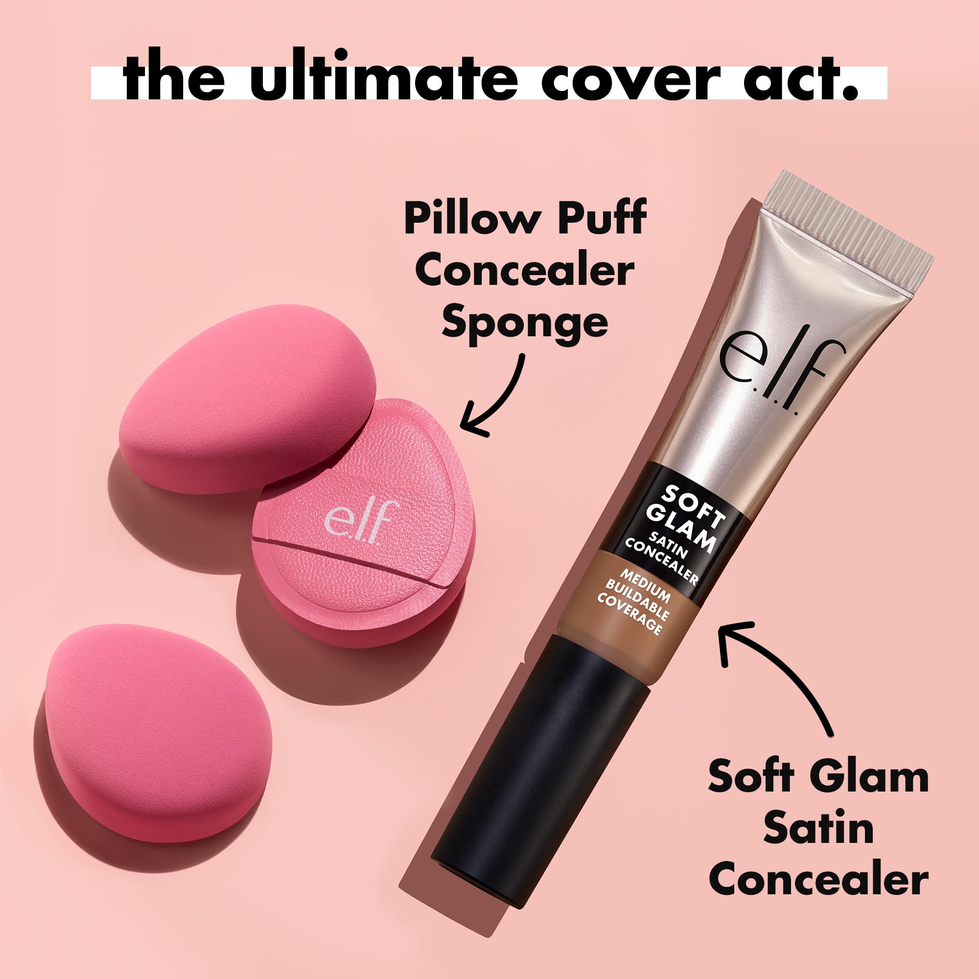 e.l.f. Pillow Puff Foundation Sponge highlighting minimal absorption for more product on skin.