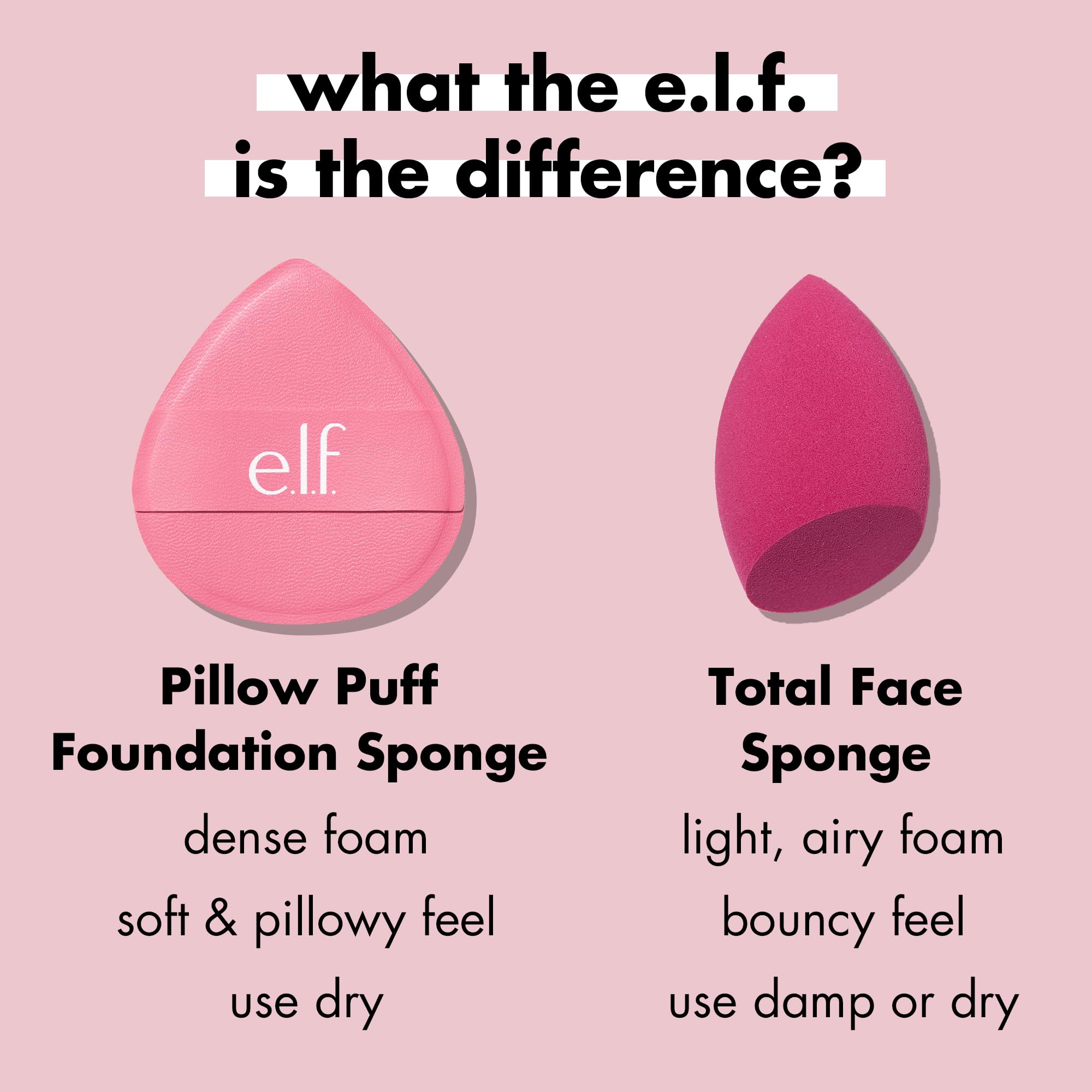 e.l.f. Pillow Puff sponge vegan cruelty-free certification, great for clean beauty routines.