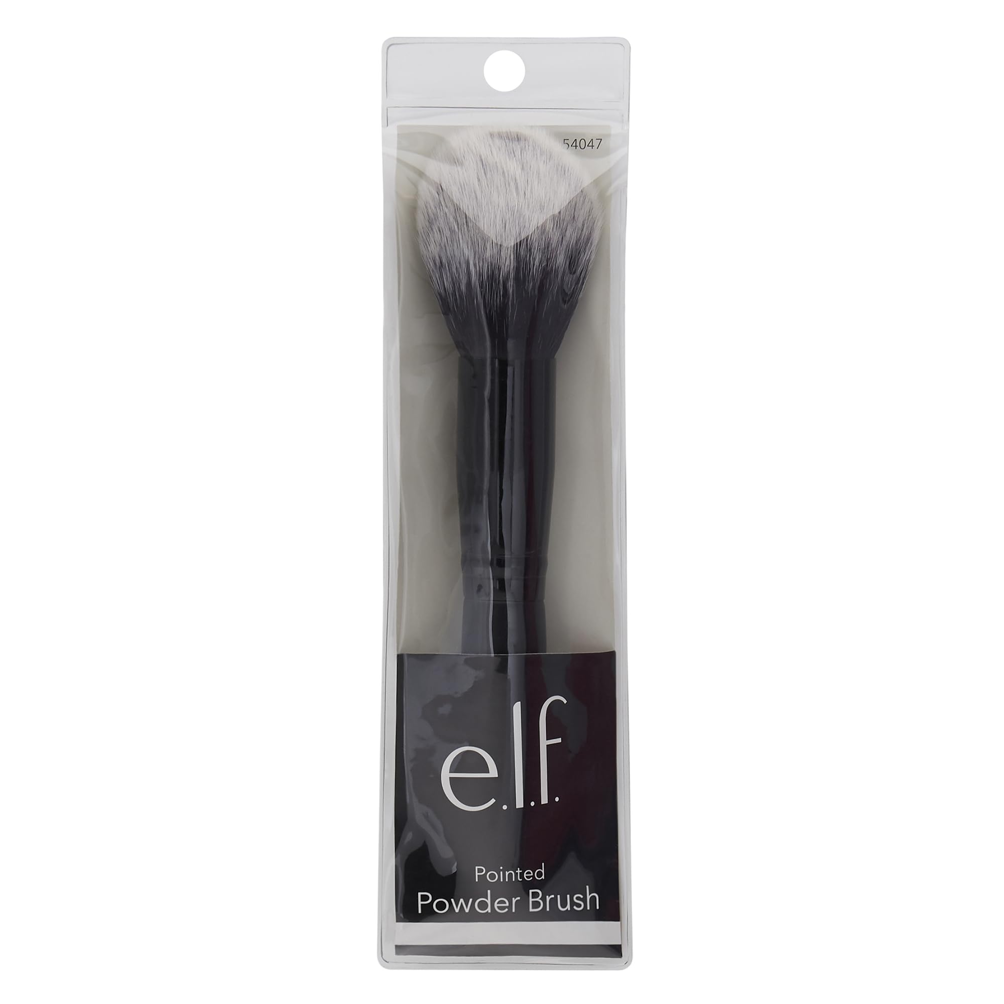 e.l.f. Pointed Powder Brush featuring an ergonomic handle for steady use.