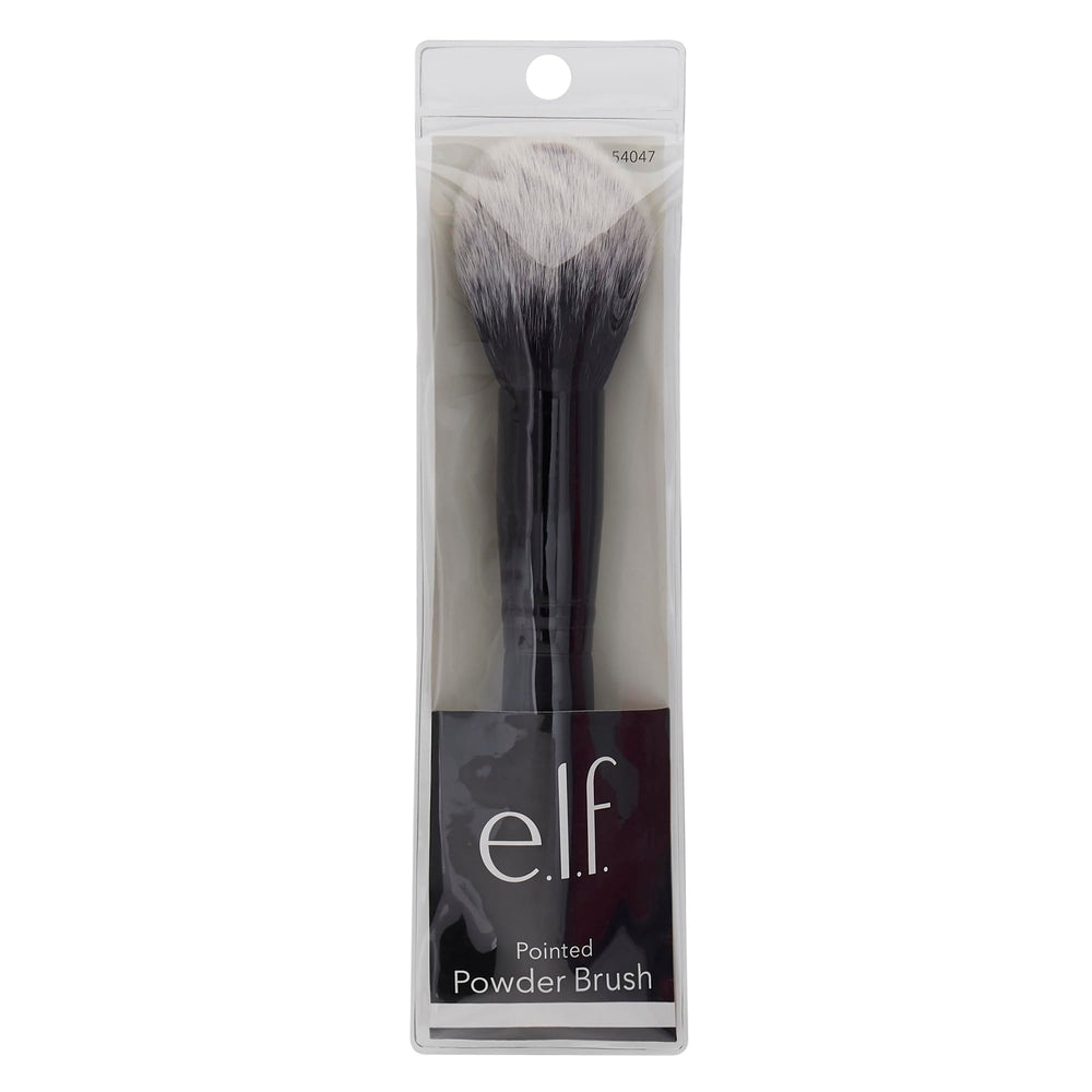 e.l.f. Pointed Powder Brush featuring an ergonomic handle for steady use.