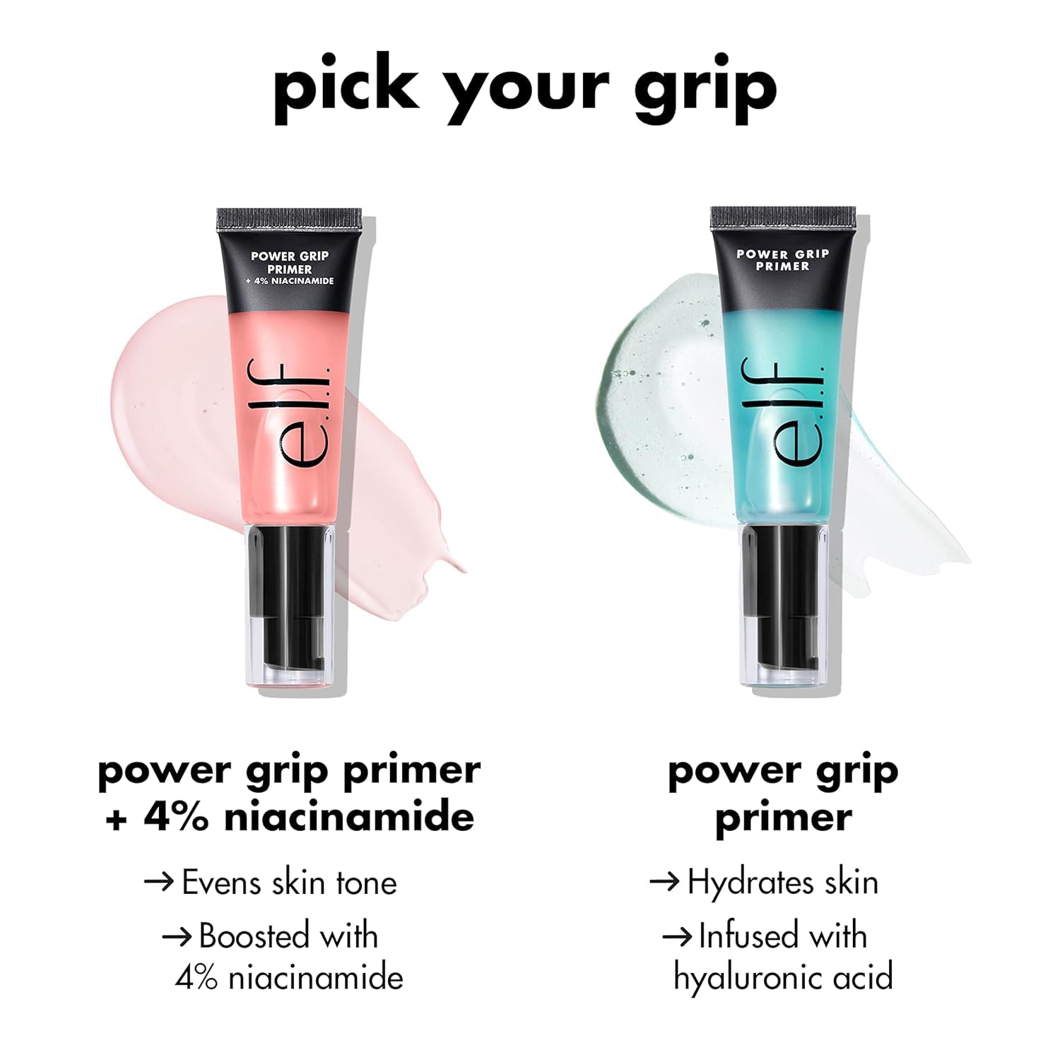 e.l.f. Power Grip Primer mini displaying translucent finish on skin.