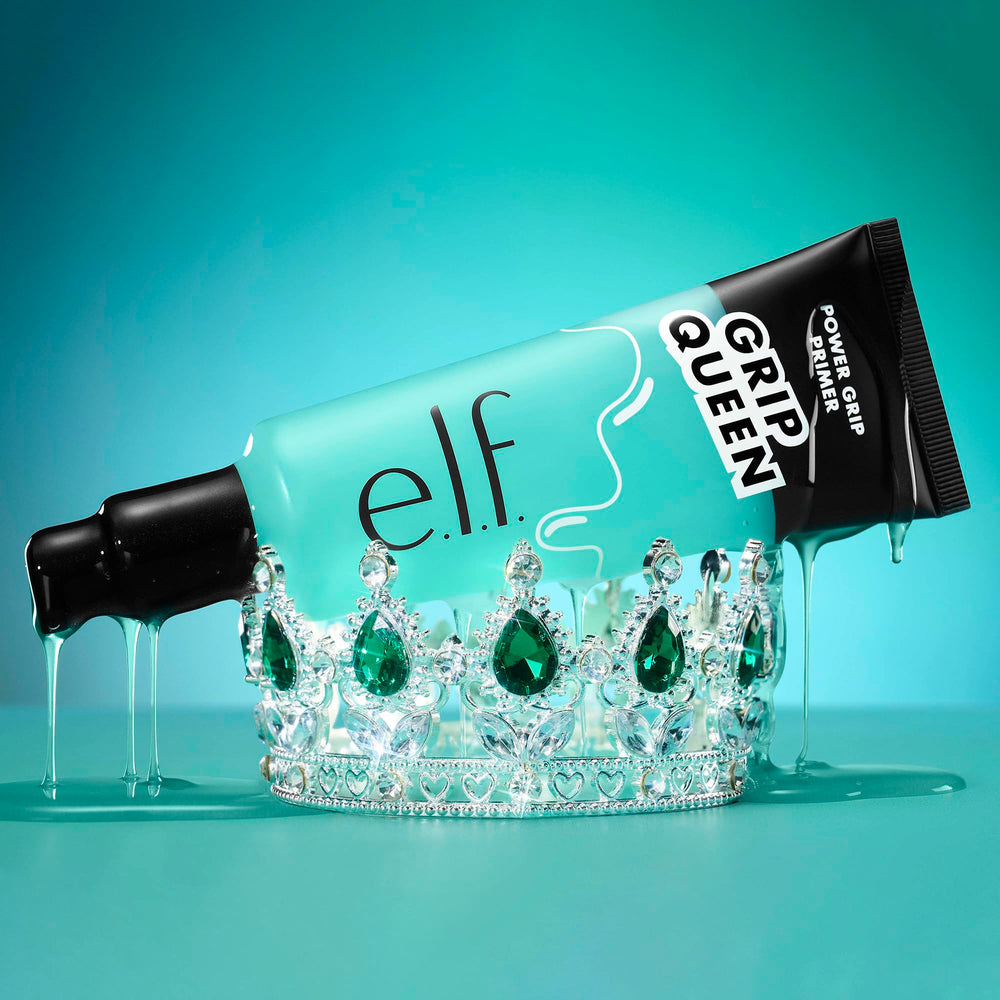 e.l.f. Power Grip Primer packaging emphasizing vegan and cruelty-free status.