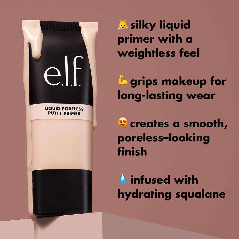 e.l.f. primer líquido vegano sin crueldad, ideal para maquillaje respetuoso