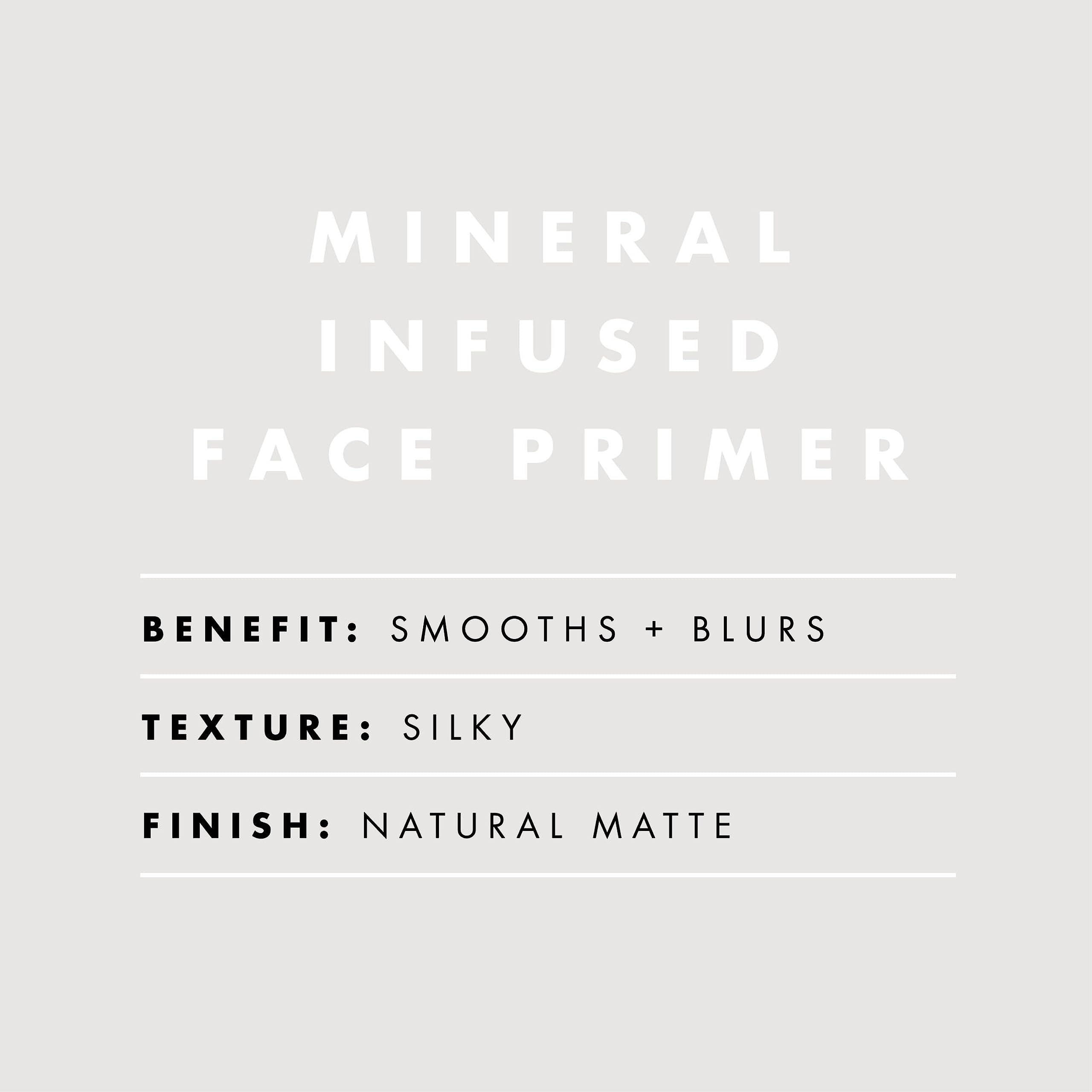 e.l.f. primer mineral aplicado suave, piel con acabado duradero.