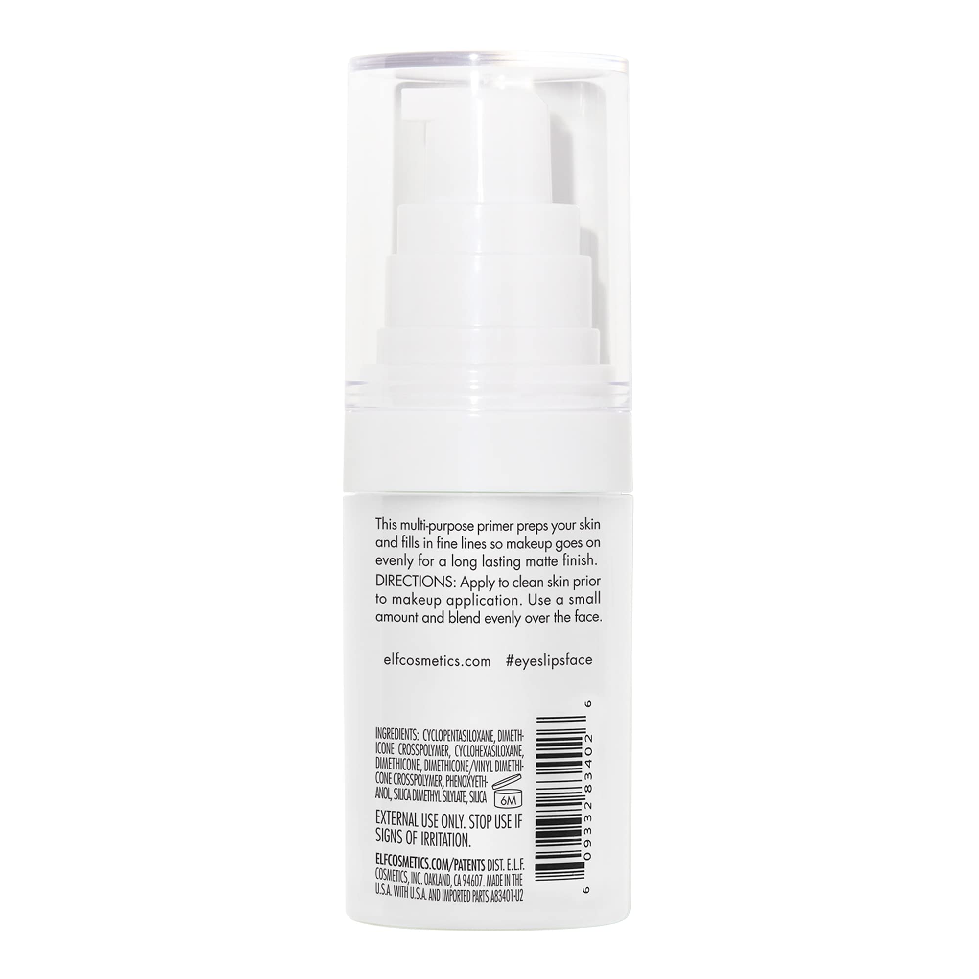 e.l.f. primer mineral mini, tamaño de viaje ideal.