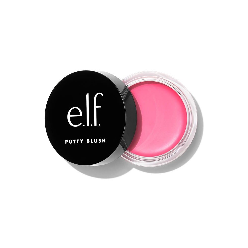 e.l.f. Putty Blush Bora Bora jar on skin delivering a natural glow.