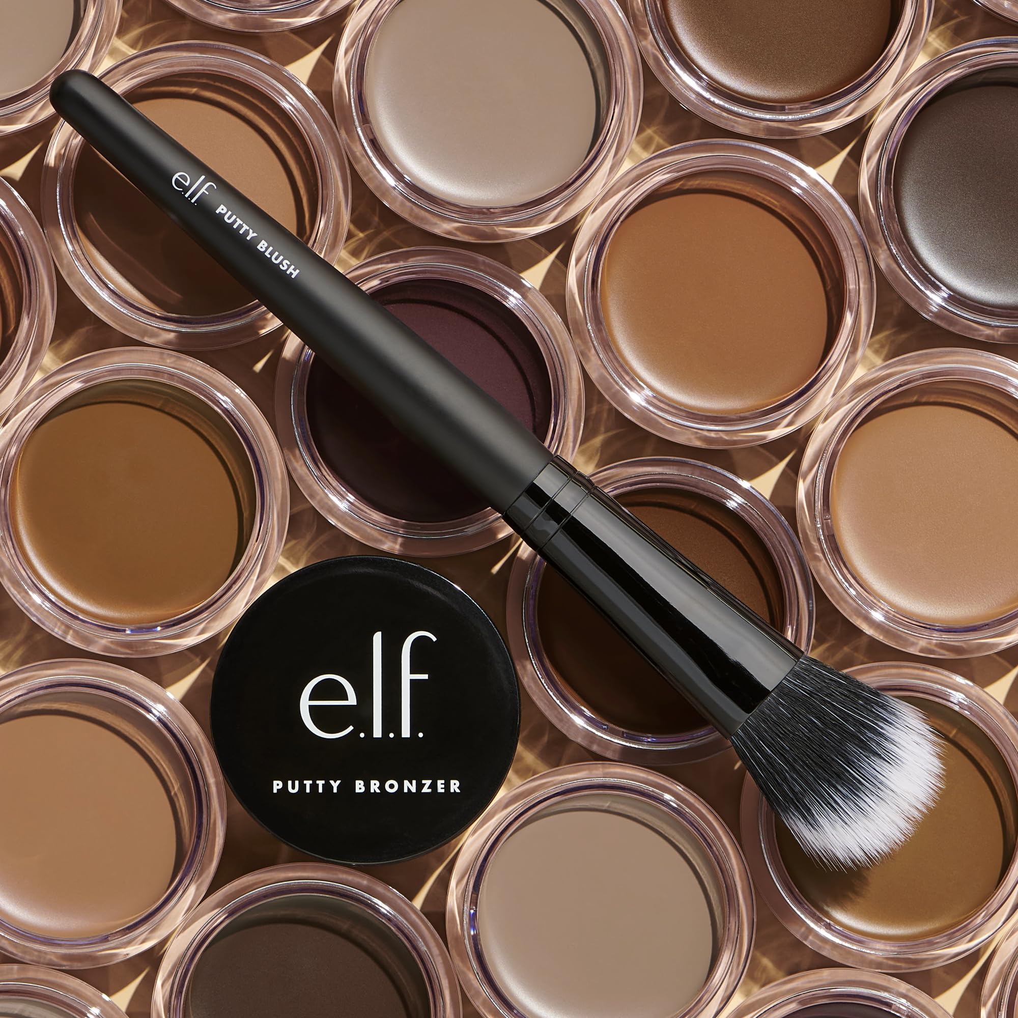e.l.f. Putty Blush Brush blending cream formulas for seamless blending.