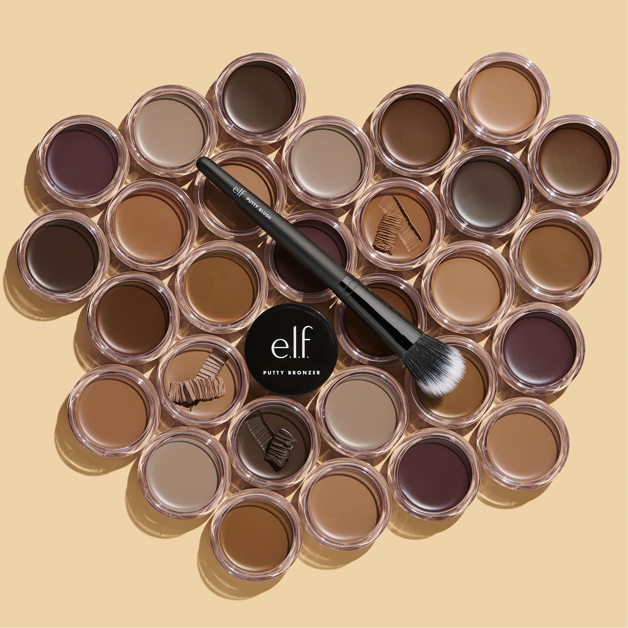 e.l.f. Putty Bronzer infused with Argan Oil and Vitamin E for hydration.