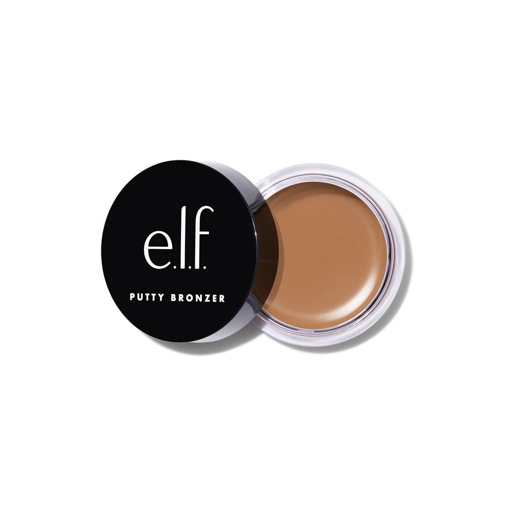 e.l.f. Putty Bronzer cream-to-powder texture creates a sun-kissed, blended glow.