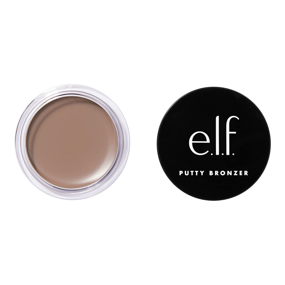 e.l.f. Putty Bronzer Feelin’ Shady packaging shows portable compact for on-the-go glow