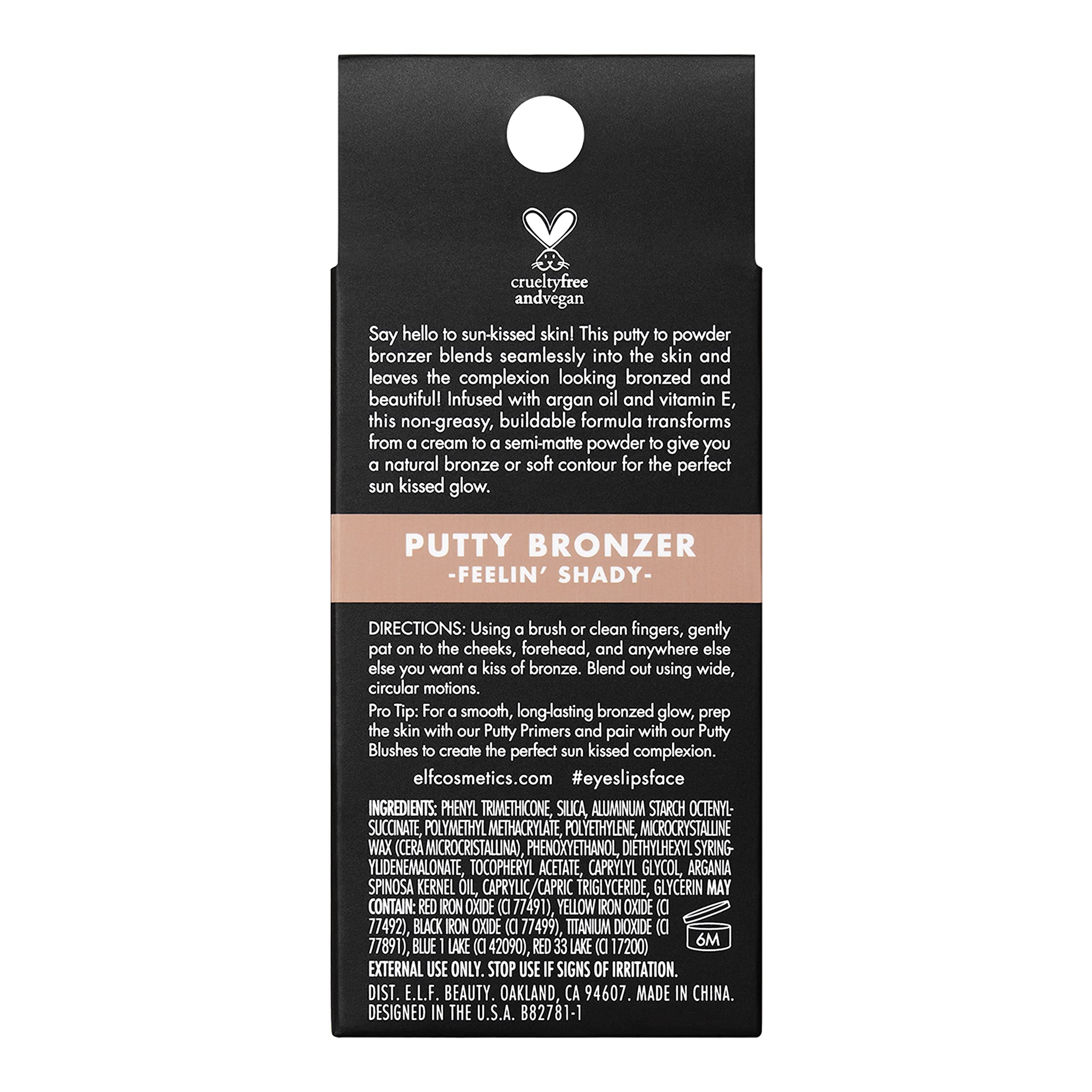 e.l.f. Putty Bronzer with semi-matte finish for natural warmth