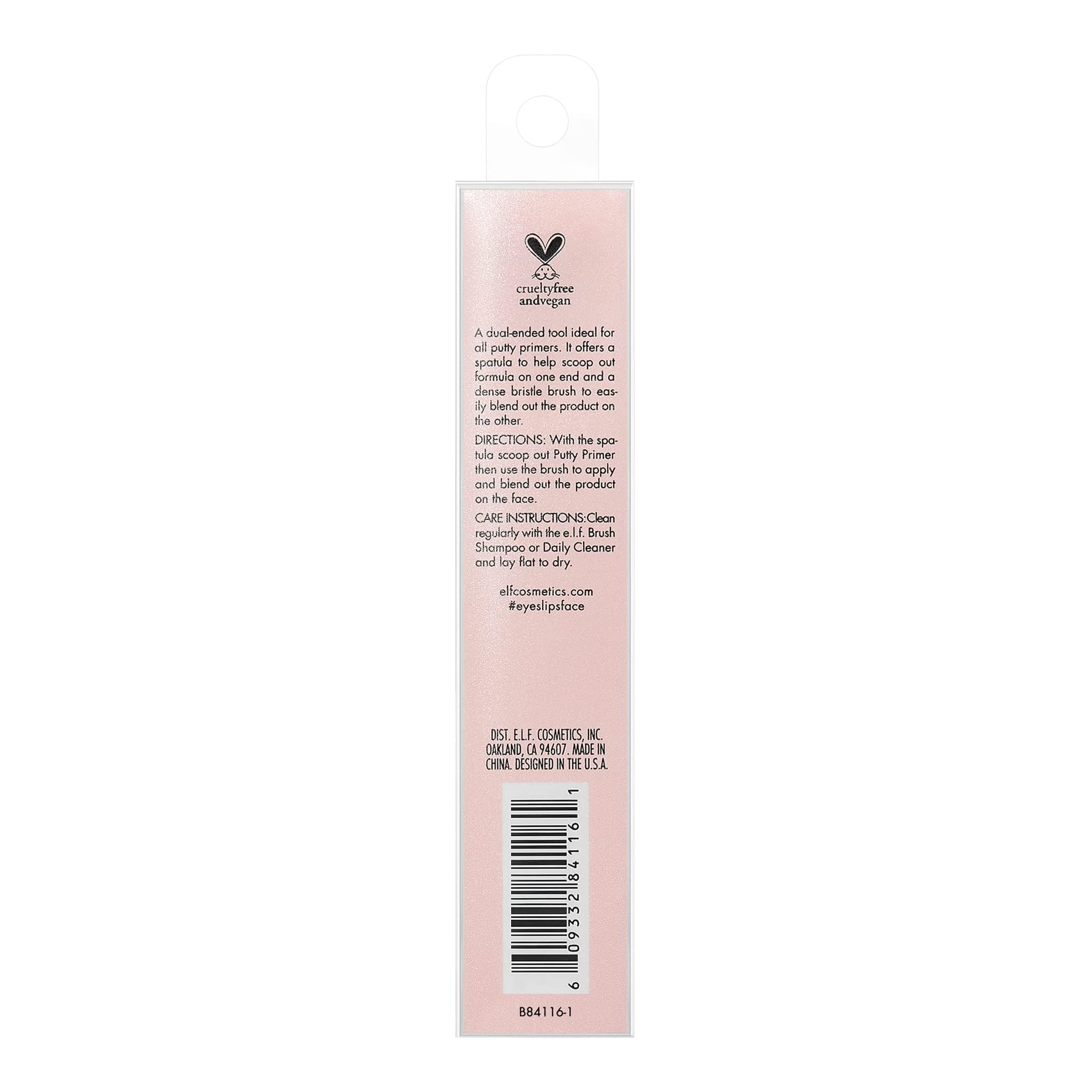 e.l.f. Putty Primer Brush vegan synthetic bristles ensure cruelty-free use.