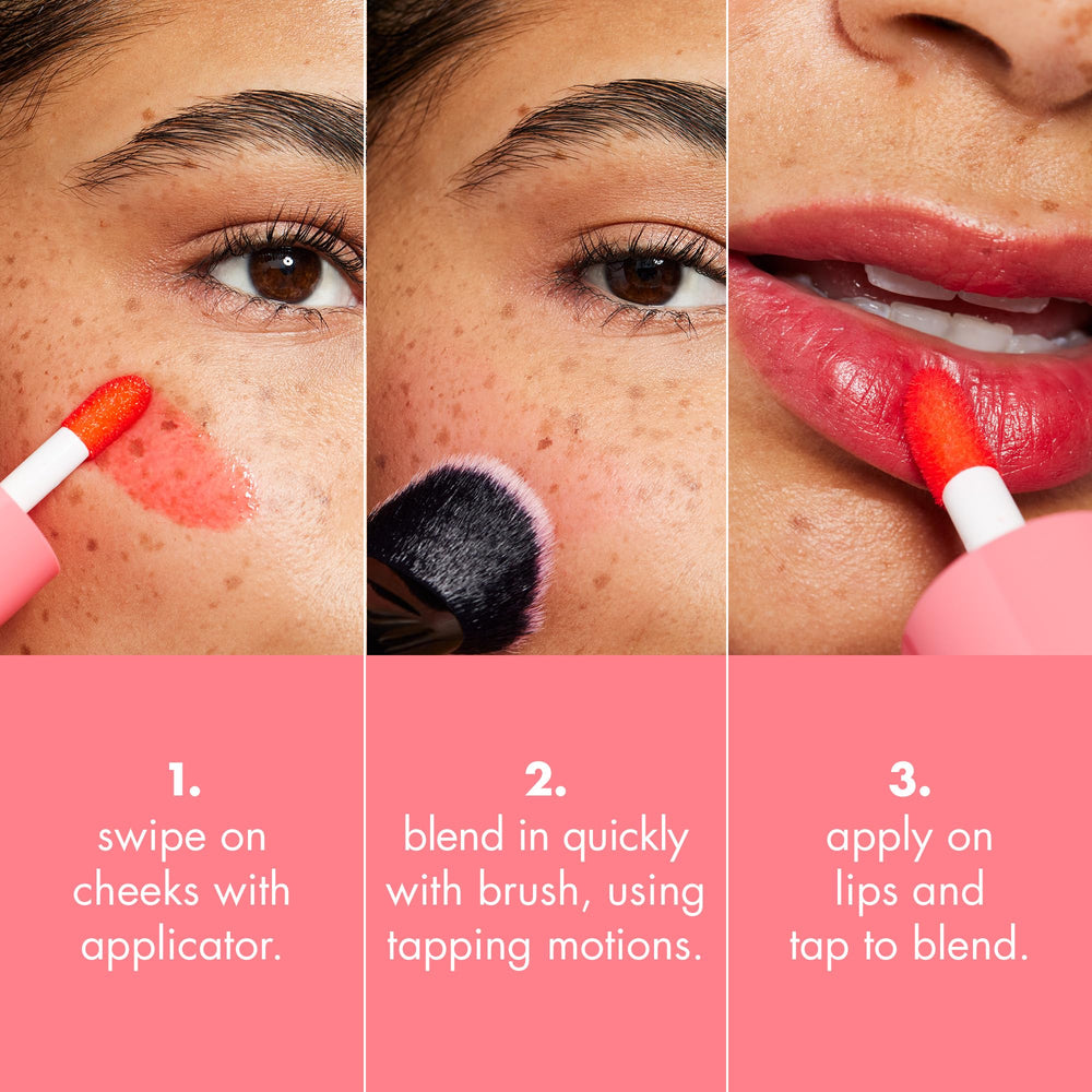 e.l.f. Sheer For It applied on cheek for a natural flush.