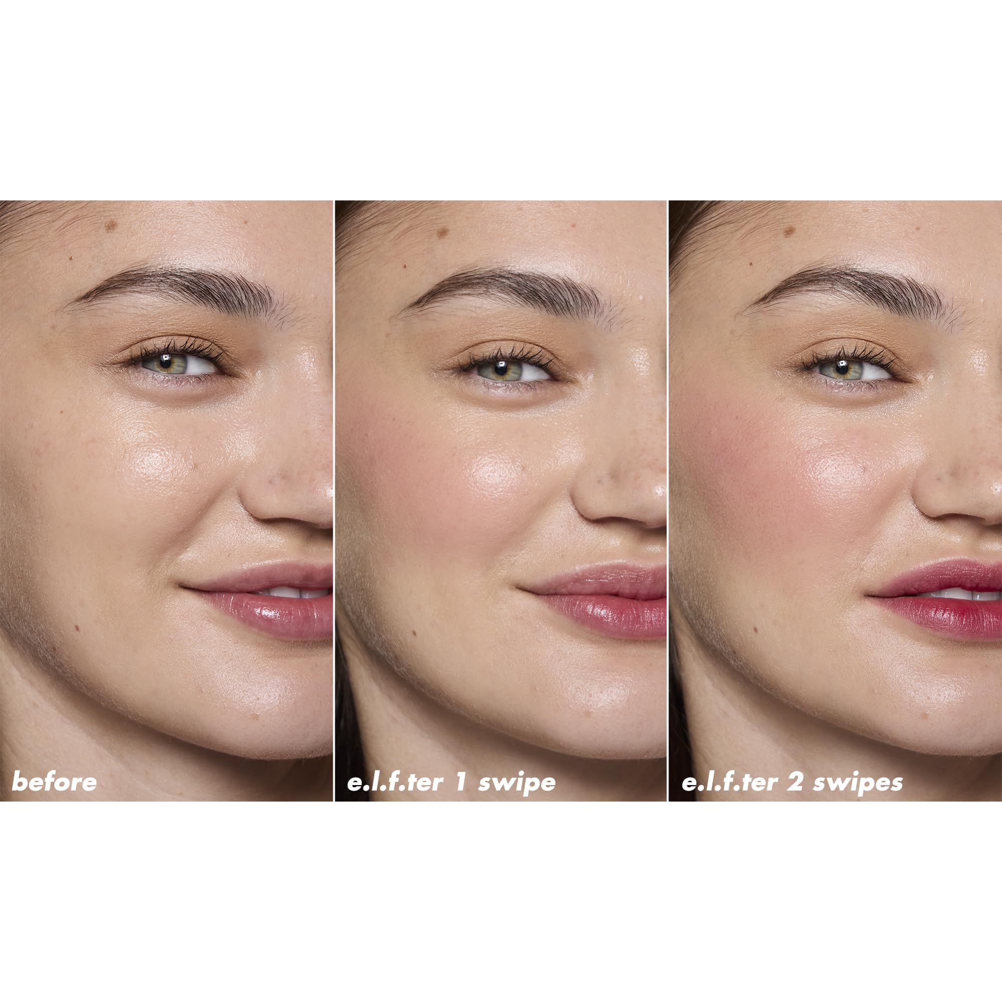 e.l.f. Blush Tint highlight hyaluronic acid imagery shows skin-quenching formula