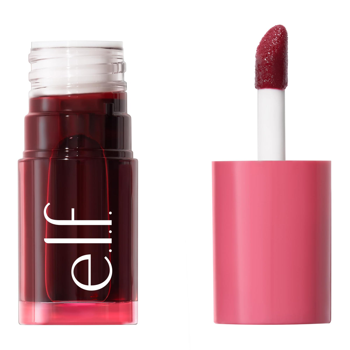 e.l.f. Sheer For It Blush Tint water-texture lip swatch for easy blend and natural flush