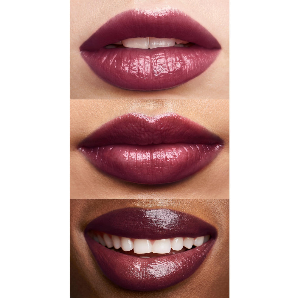 Shiny finish of e.l.f. Sheer Slick Lipstick on lips for a subtle glow