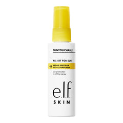 e.l.f. SKIN All Set For Sun SPF 45, atomizador; protección solar clara para todo tono de piel.