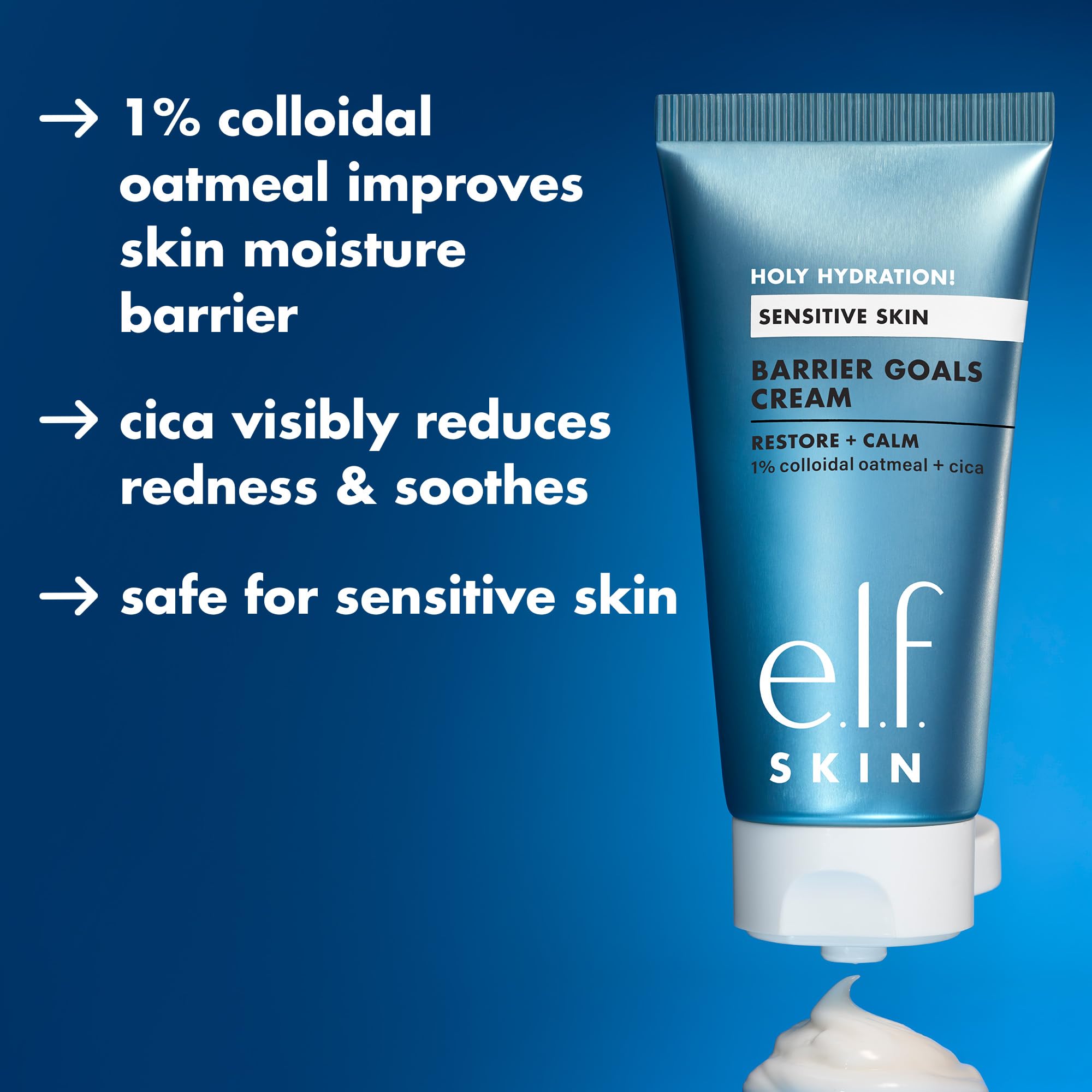 e.l.f. SKIN Barrier Cream en uso rápido para piel calmada.