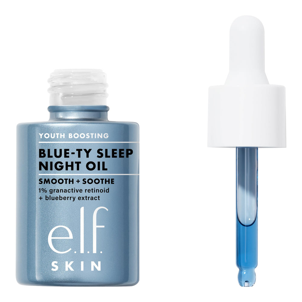 e.l.f. SKIN aceite nocturno Blue-ty, frasco práctico para uso nocturno