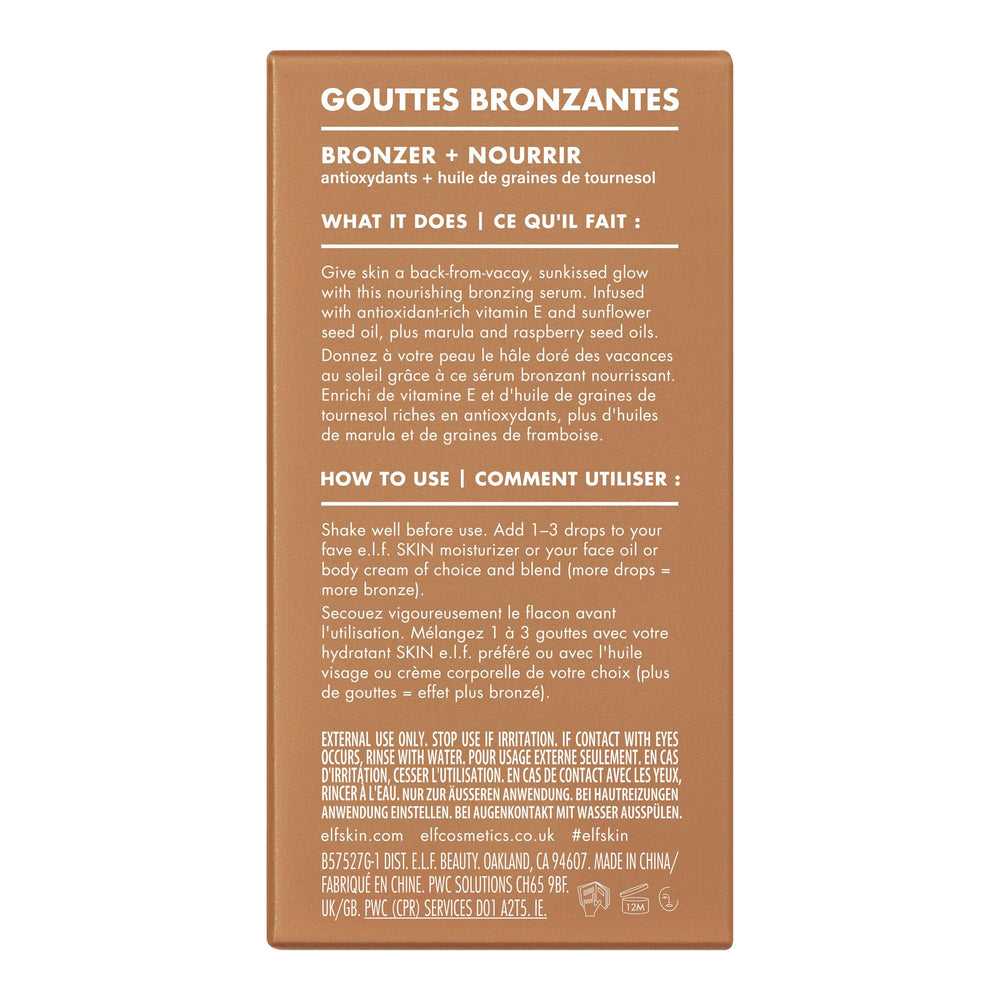 e.l.f. SKIN bronceado líquido aplicación rápida y fácil
