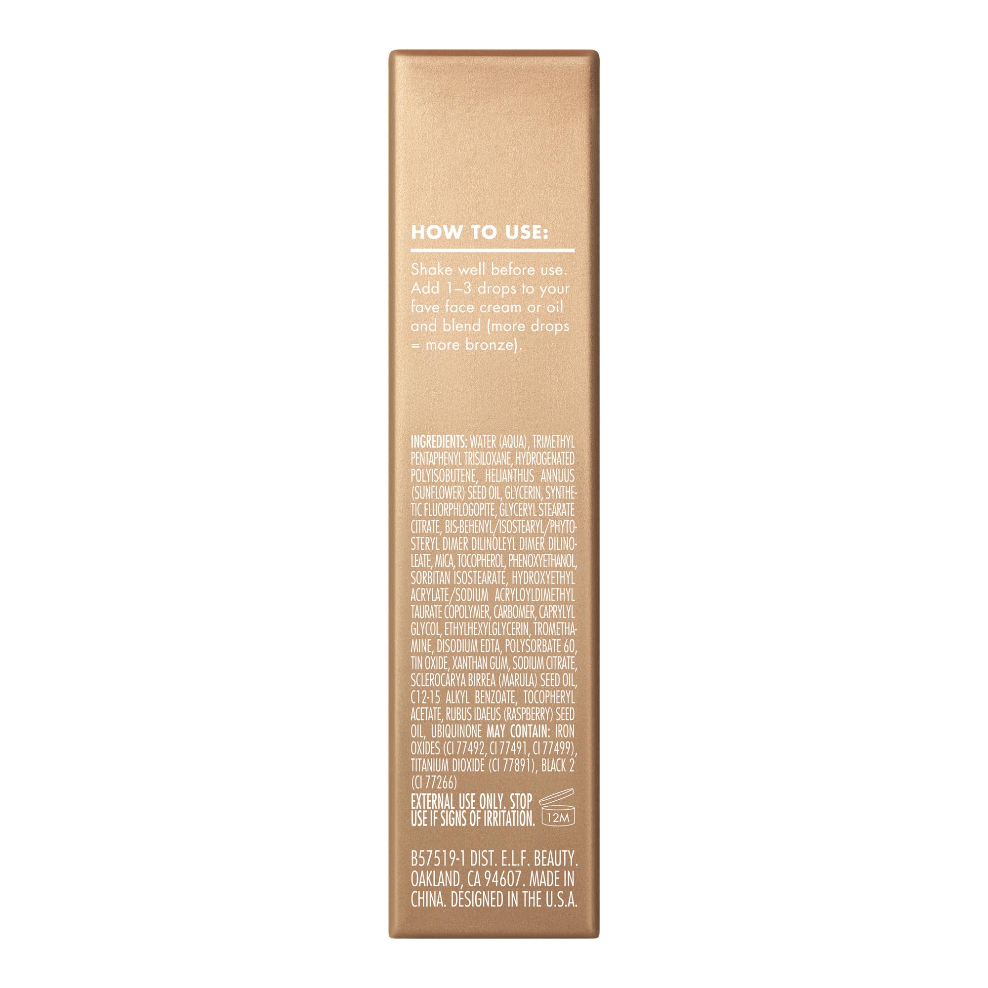 e.l.f. Bronzing Drops Mini suitable for face and body radiance