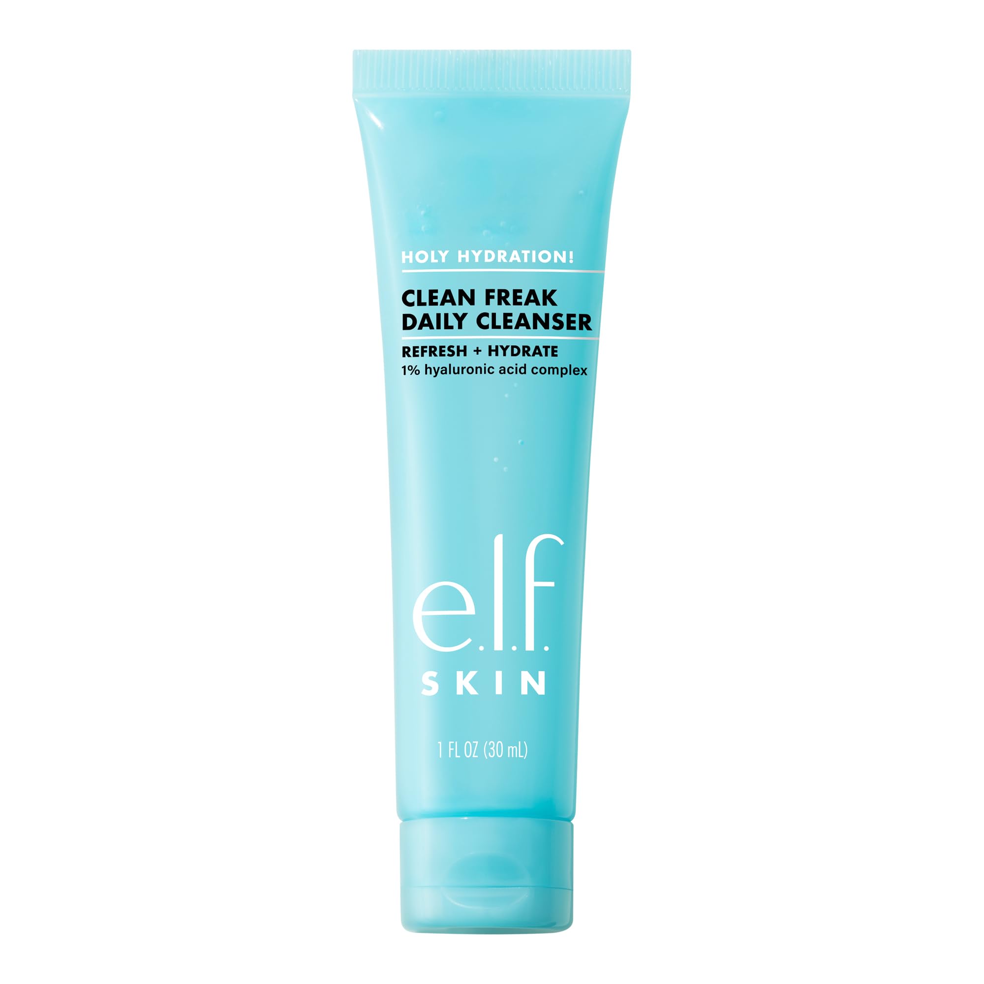 e.l.f. SKIN Holy Hydration Clean Freak bottle, hydrating daily cleanser for soft, refreshed skin