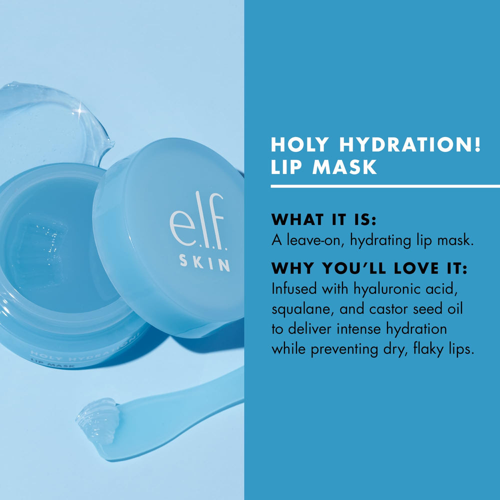 e.l.f. SKIN Holy Hydration Lip Mask, uso nocturno para despertar labios suaves.