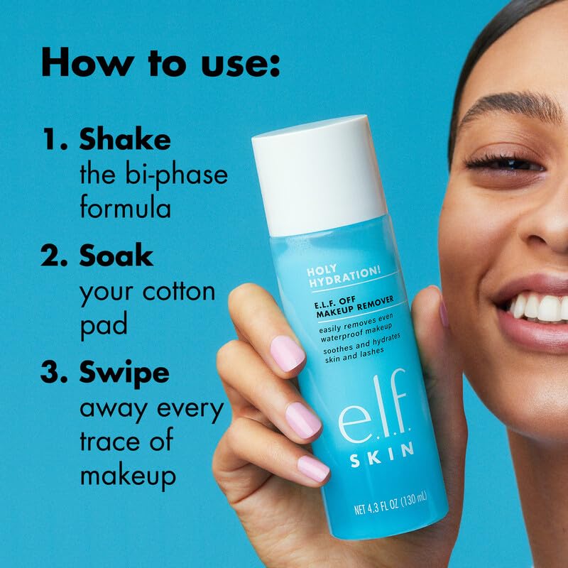 Desmaquillante apto para todo tipo de piel con e.l.f. SKIN Holy Hydration Off