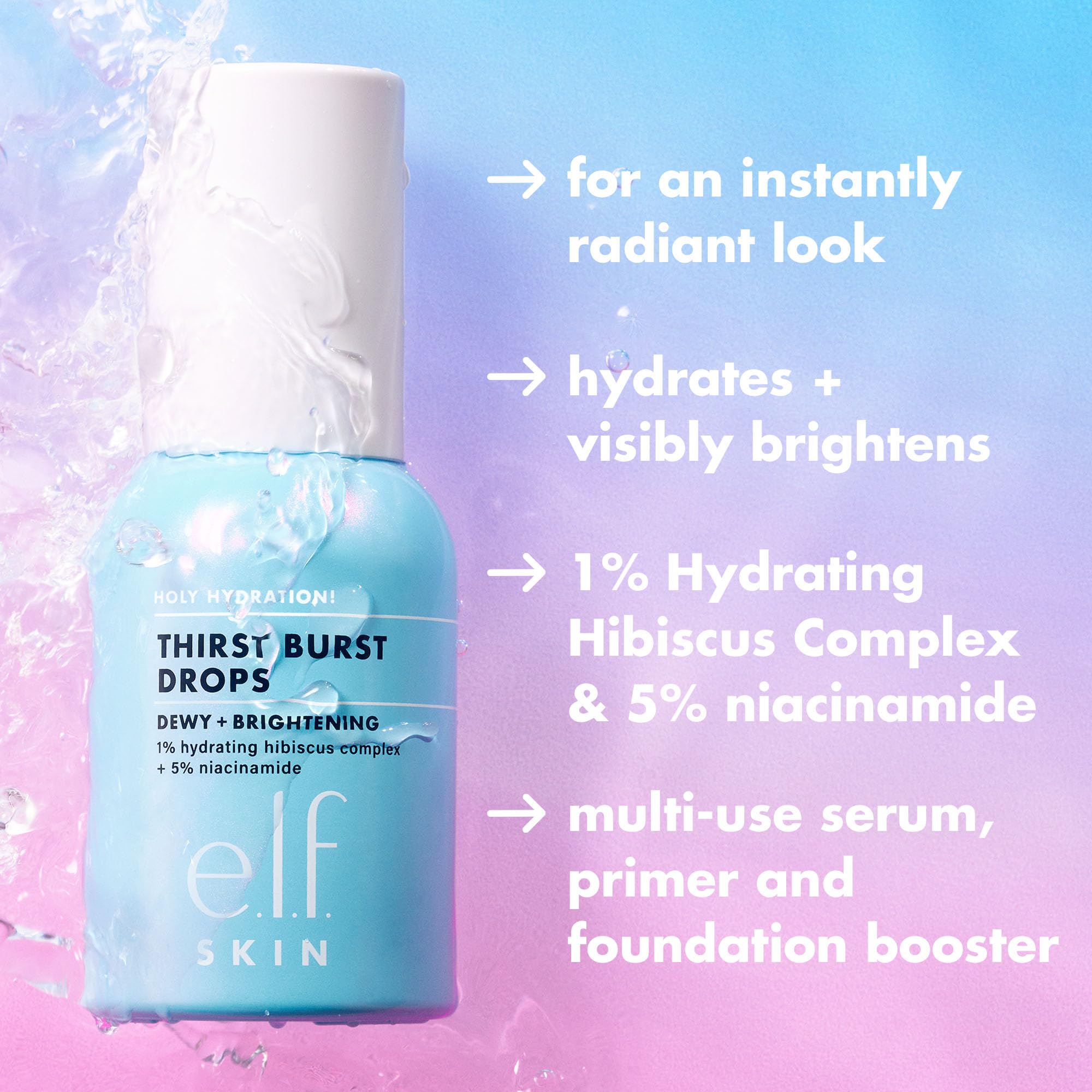 Close-up of the gel-serum texture ready to prime skin and boost makeup prep.