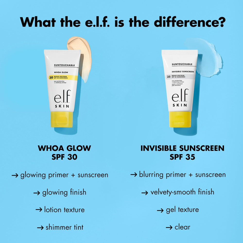 e.l.f. SKIN Suntouchable Invisible SPF 35: enriquecida con aloe para comodidad diaria.