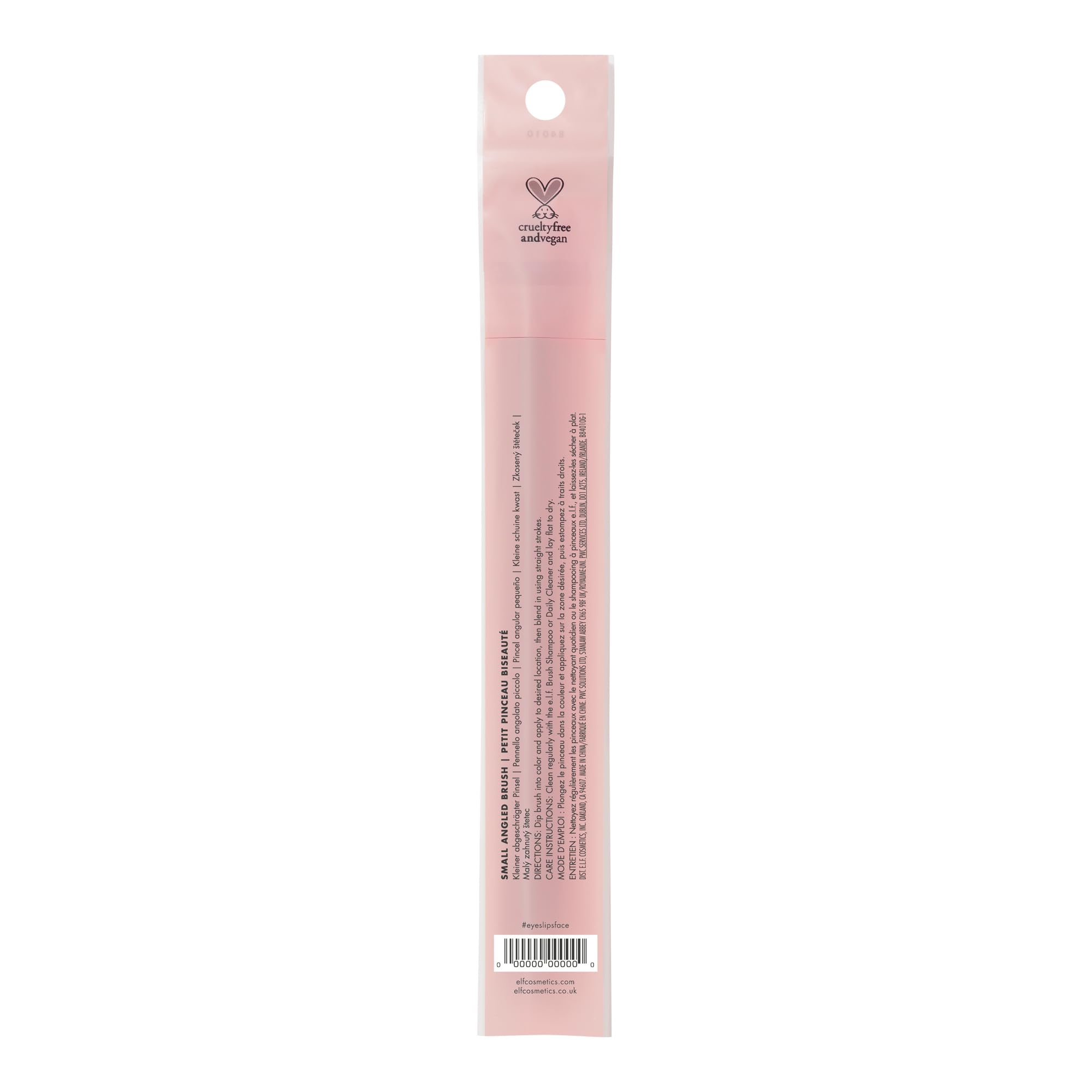 e.l.f. Small Angled Brush synthetic bristles for vegan use.