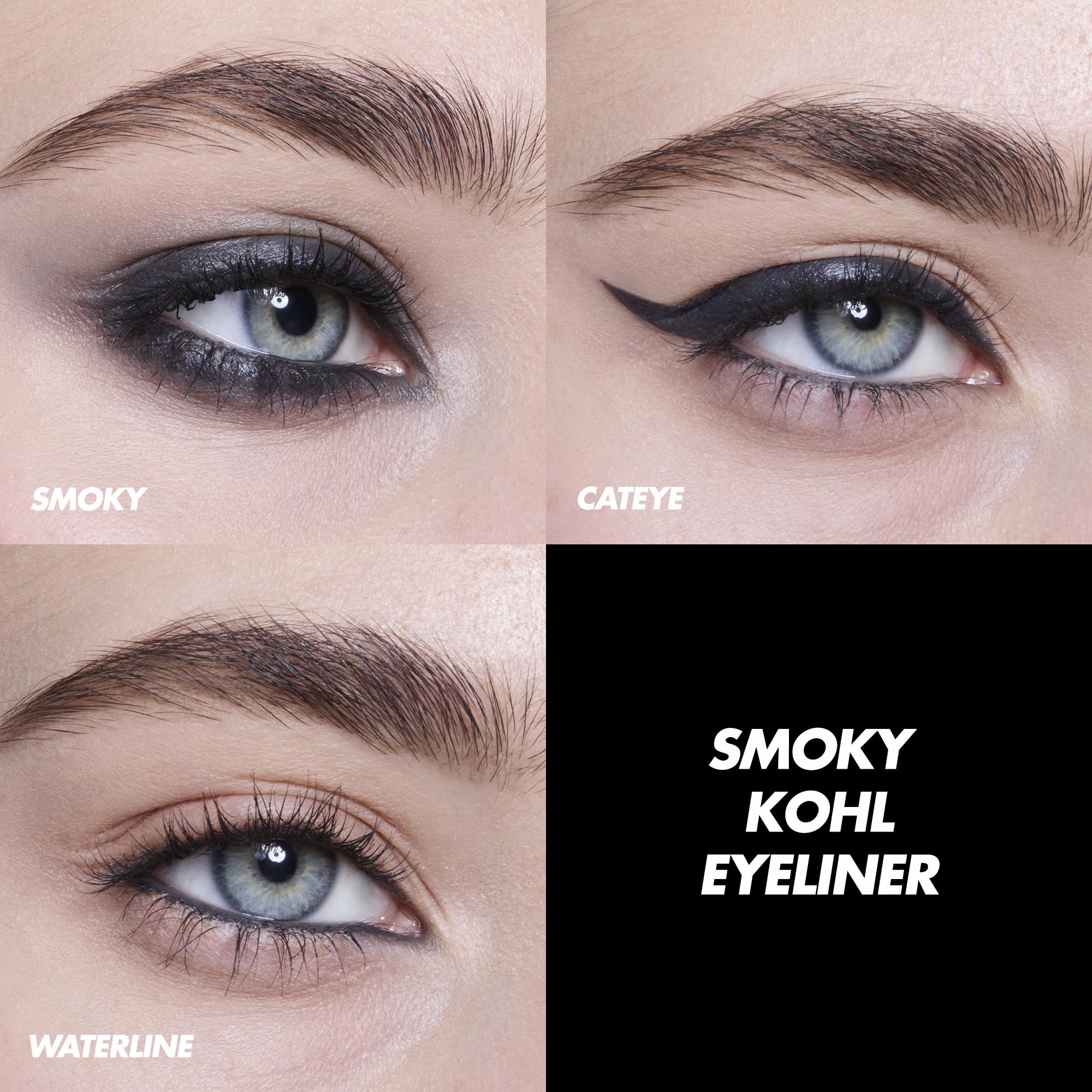 e.l.f. Smoky Kohl Eyeliner blended with a brush for seamless smoky blends.