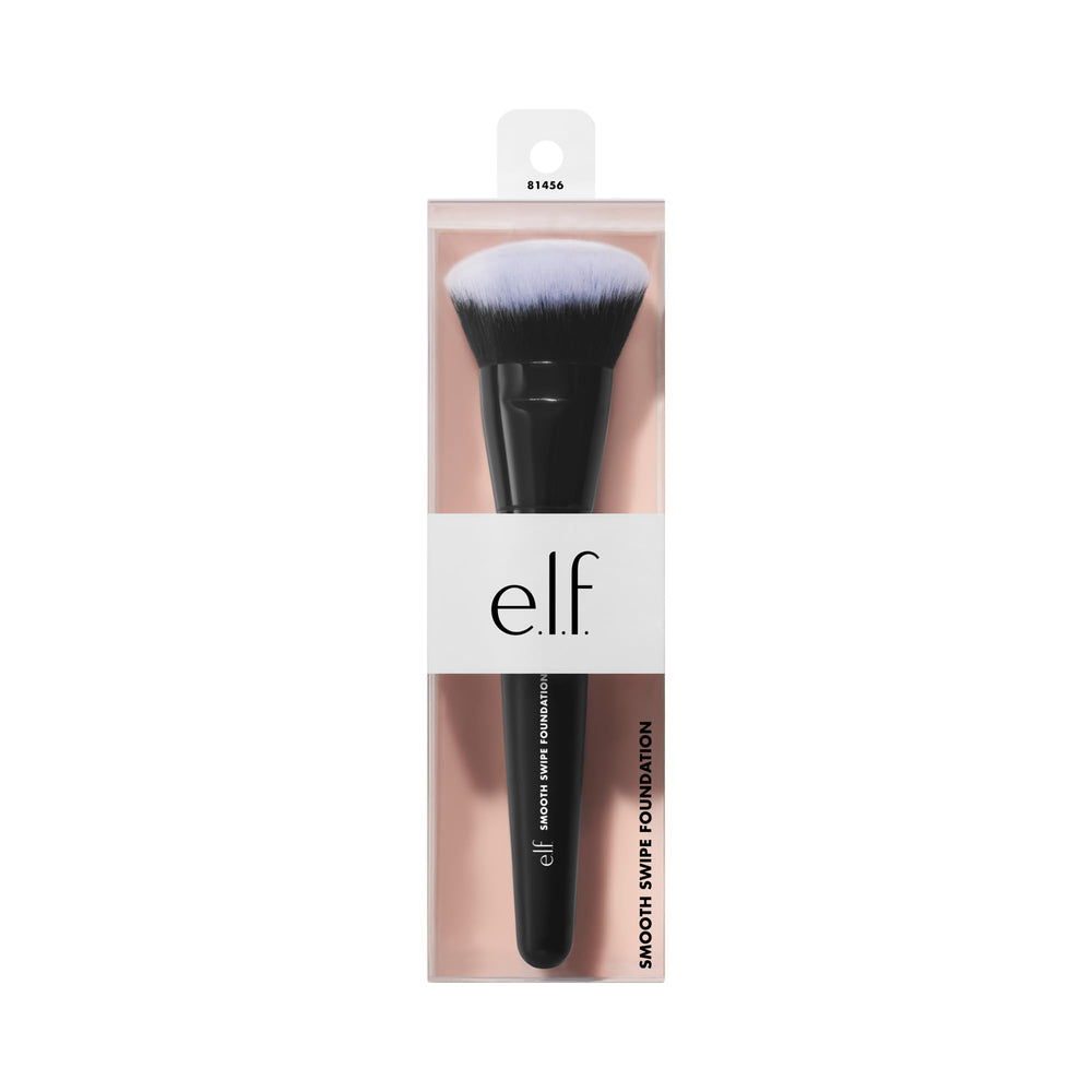 e.l.f. Smooth Swipe Foundation Brush contours hug for smooth complexion.