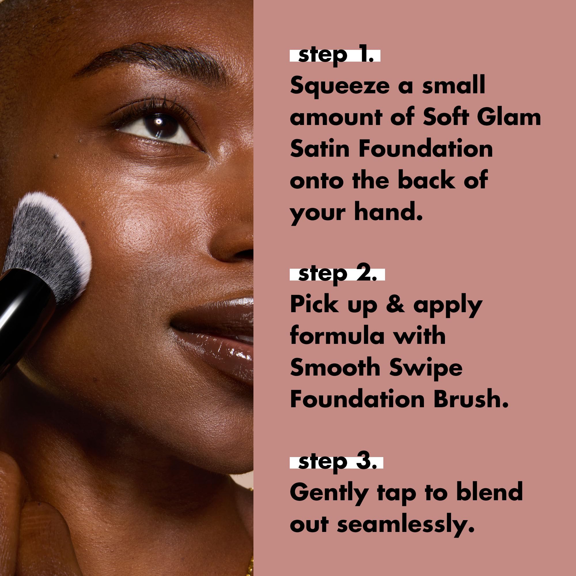 e.l.f. Smooth Swipe Foundation Brush dense head for precise coverage.