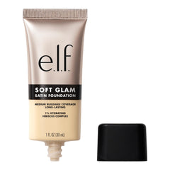 e.l.f. Soft Glam Foundation bottle showing satin finish and buildable coverage.