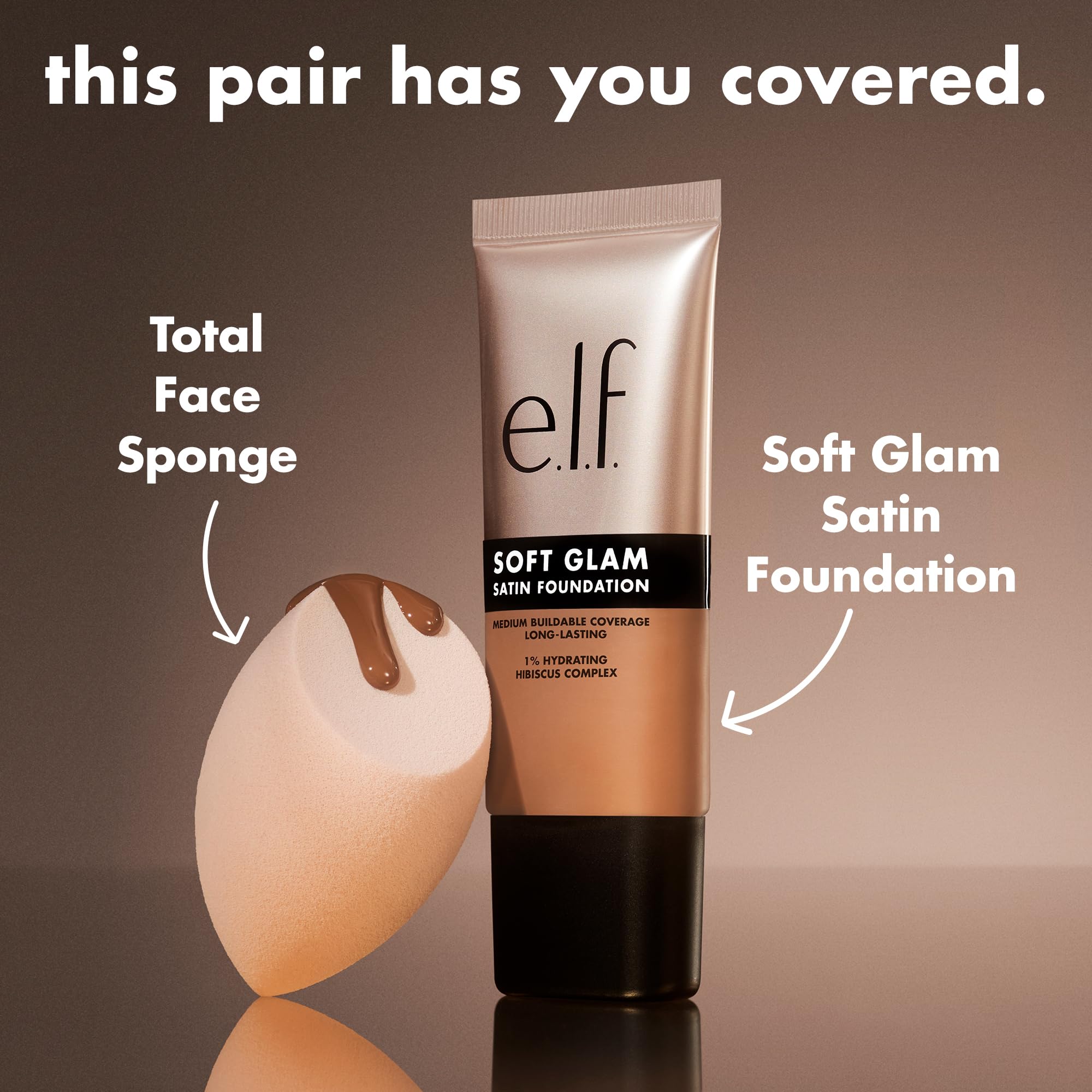 Close-up texture reveals breathable, non-cakey formula and satin finish.