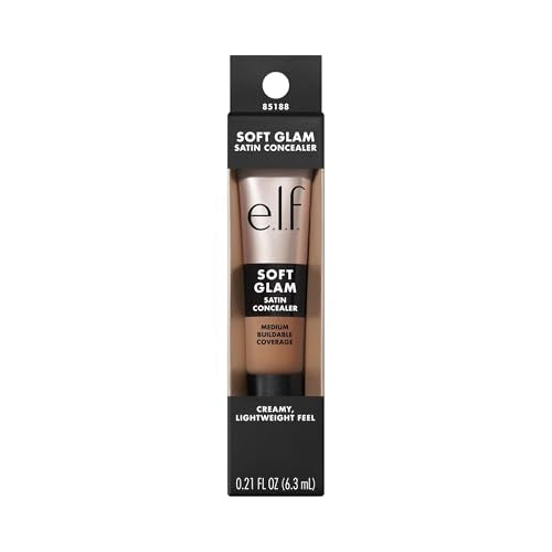 e.l.f. Soft Glam Satin Concealer hibiscus and hyaluronic acid for hydration.