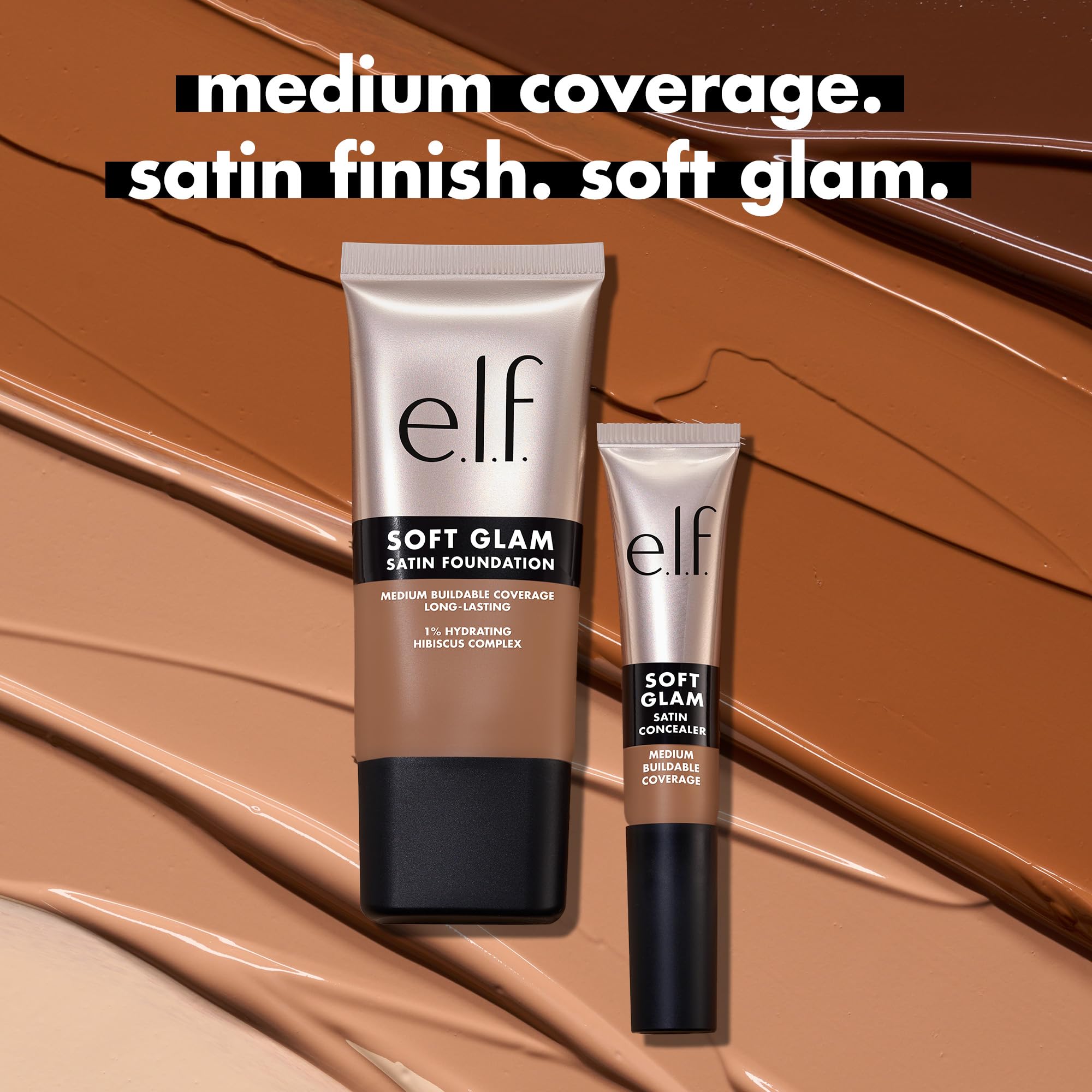 e.l.f. Soft Glam Satin Concealer hydration swatch with hibiscus and hyaluronic acid.