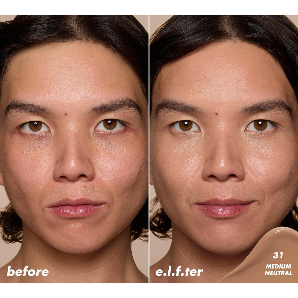 e.l.f. Soft Glam Satin Concealer packaging front with vegan and cruelty-free credentials.