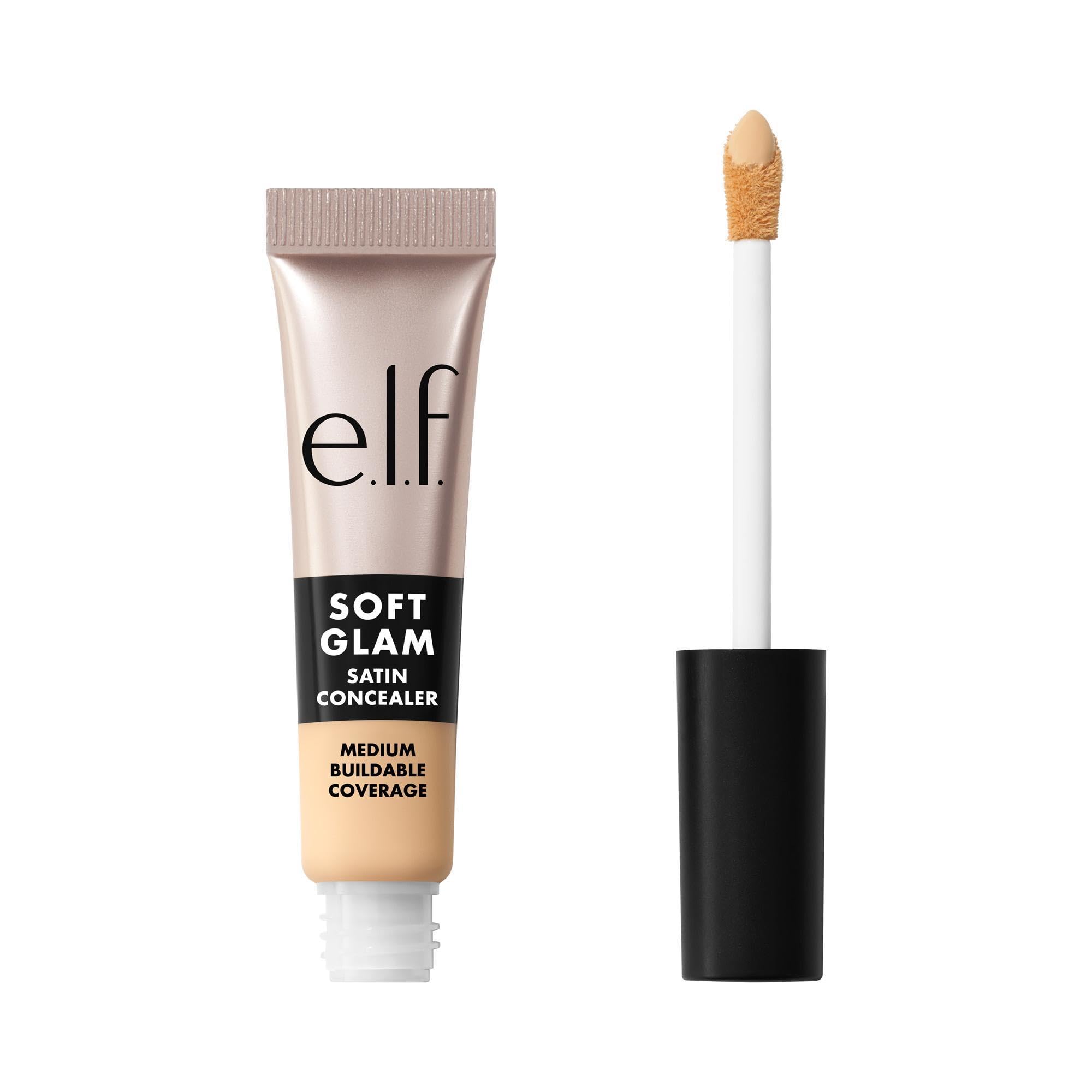 e.l.f. Soft Glam Satin Concealer packaging close-up for precise concealment.
