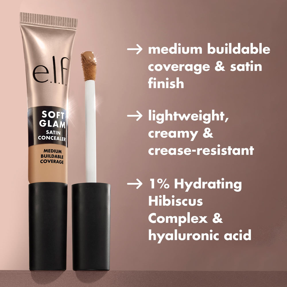 e.l.f. Soft Glam Satin Concealer precision wand ready for precise under-eye application